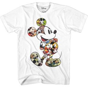 Disney Colorful Mickey Mouse Collage Tee NWOT